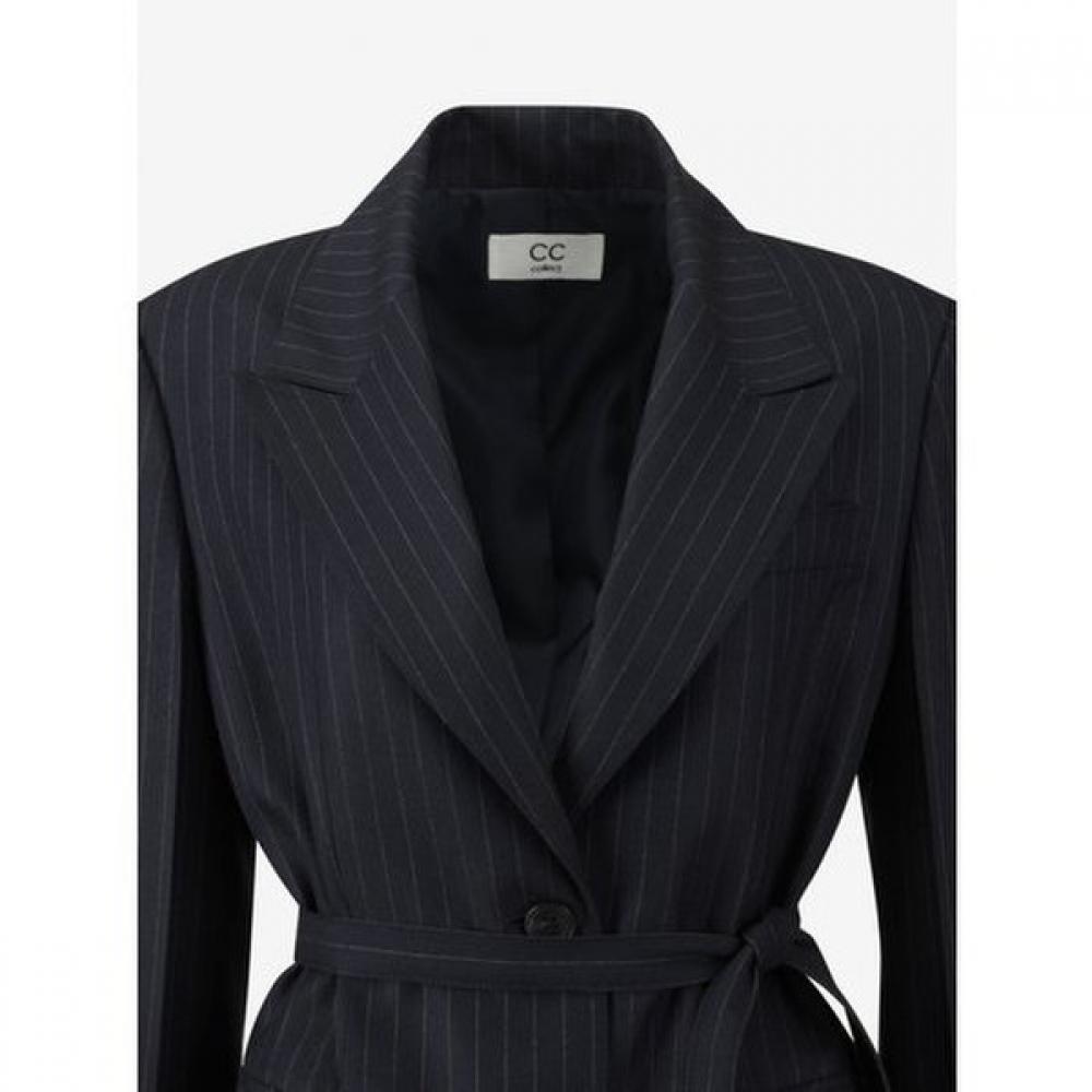 Cc Collect Stripe Belted Tailored Jacket  C261msf004 