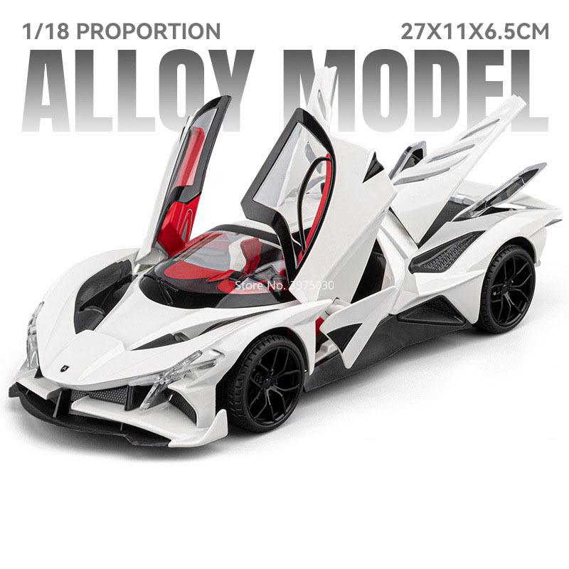 1:18 Apollo EVO 720S Toy Cars Models Alloy Diecast Light Music Miniature Supercar Wheel Steering Vehicle for Children Best Gifts