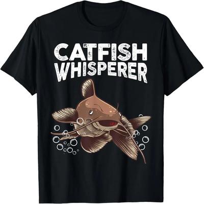 Funny Catfishing Design Men Women Catfish Hunter Whisperer T-Shirt