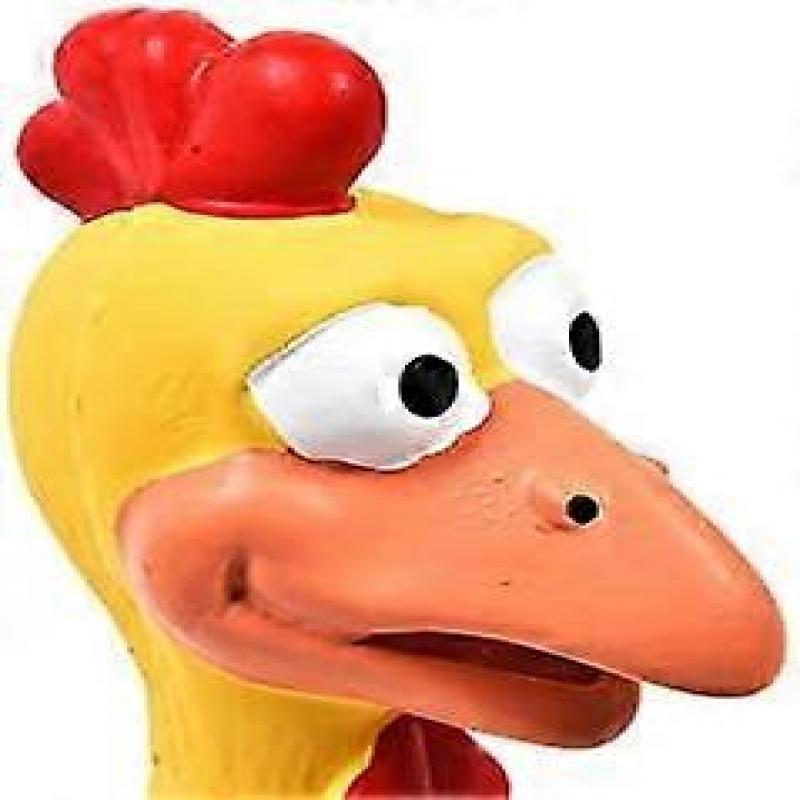 Styl Gumová Kuře Pískací Hračka pro Psa pro Malá, Střední nebo Velká Plemena Domácích Mazlíčků, Hra, Snížení Separační Úzkosti, Žlutá