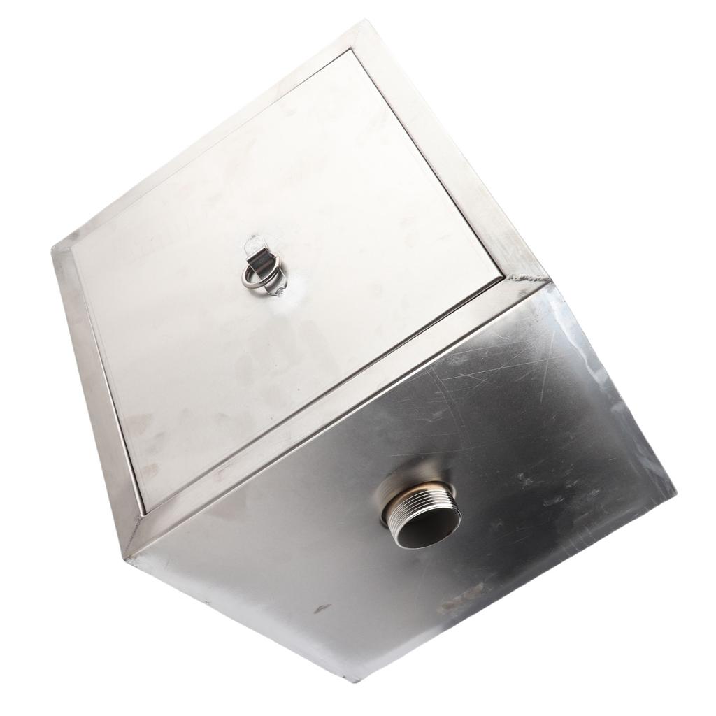 30x30x30cm Commercial Grease Trap Stainless Steel Connection Grease Interceptor for 50mm Inner Pipe