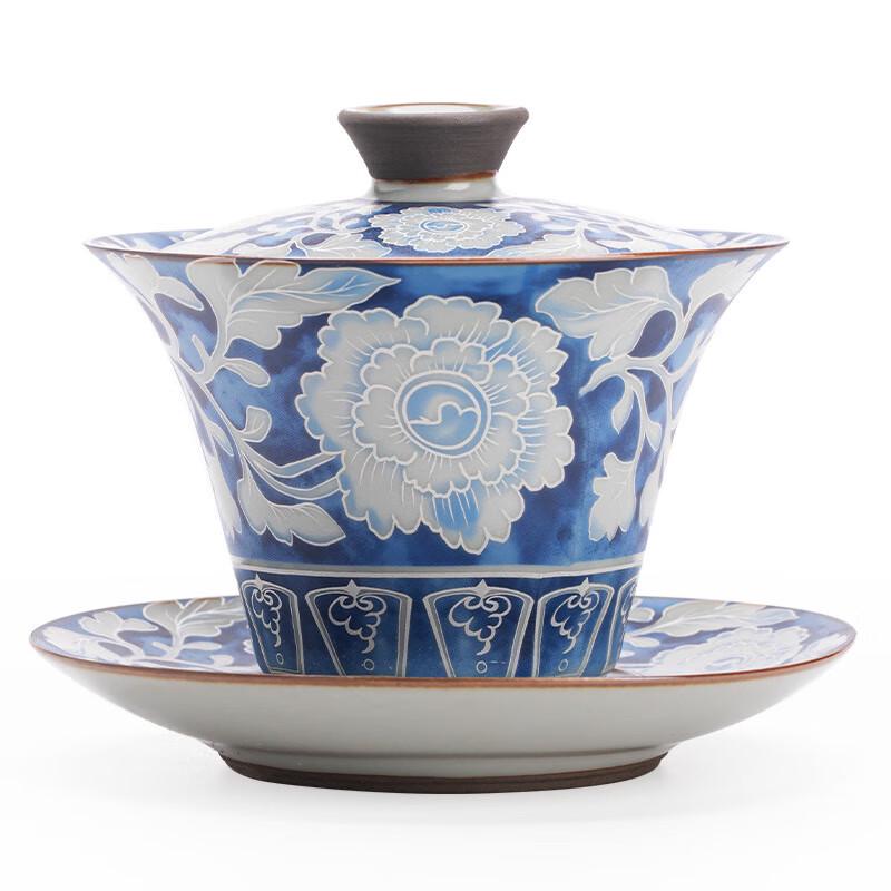 Shangqi Jingdezhen Yuan Blue & White Ru Kiln Gaiwan