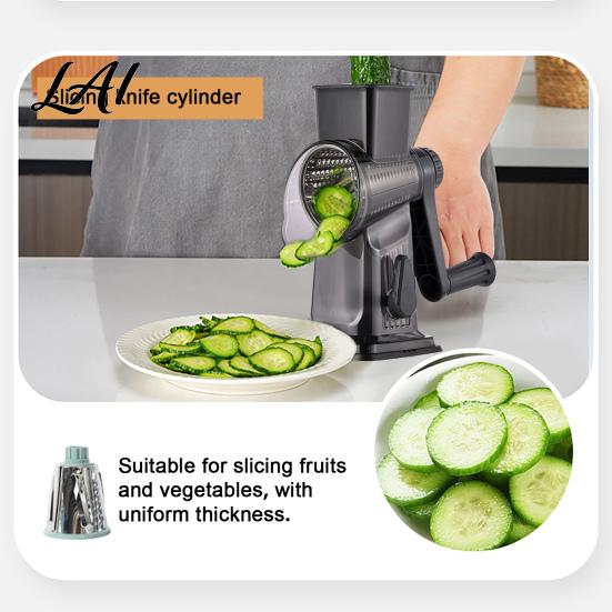 Kitchen Slicer Handheld Roller Vegetable Shredder Stainless Steel Blades BPA-free Tool Food