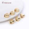 Trendy 18K Gold Plated Brass Metal Big Heart Beads High Quality Spacer Beads Separators DIY Jewelry Making Supplies Wholesale