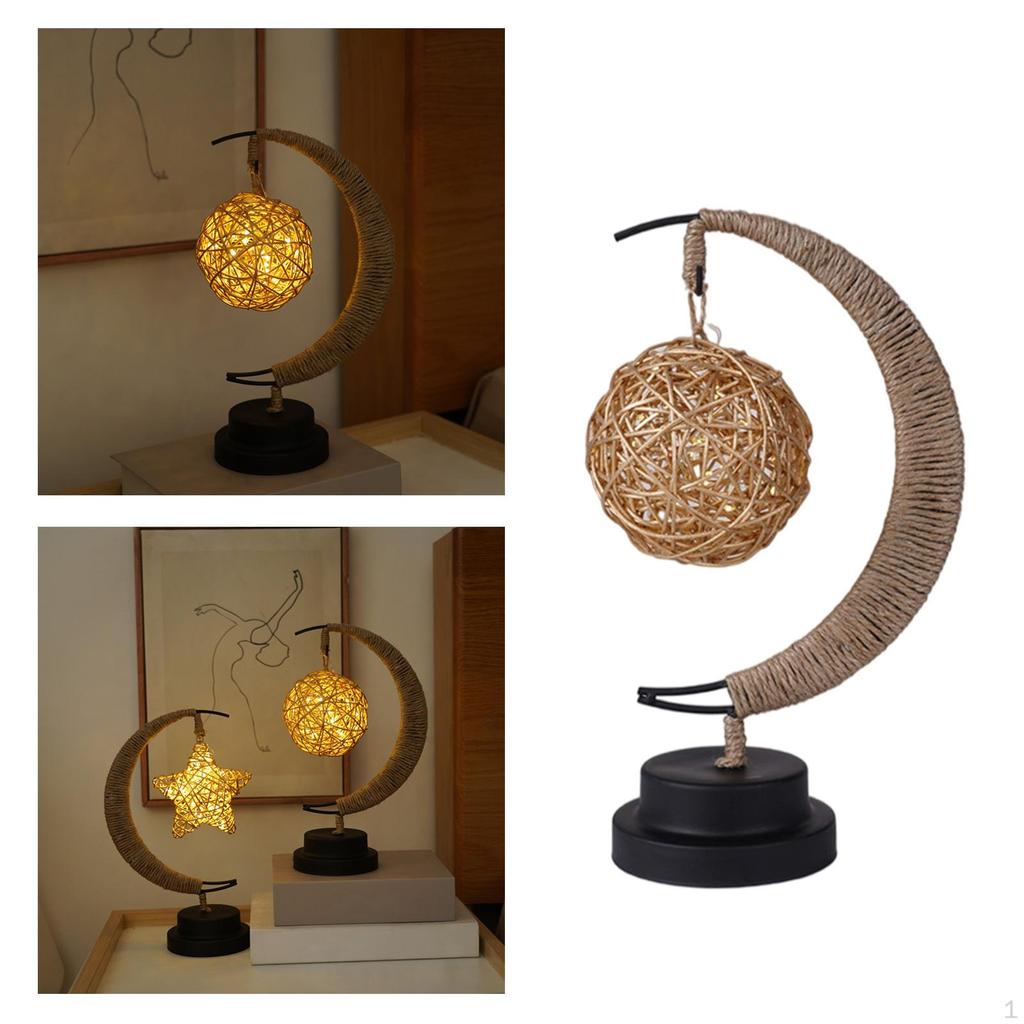 Takraw Lamp Handmade Rope Wrought Iron Night Decoration Sleeping Lantern Light