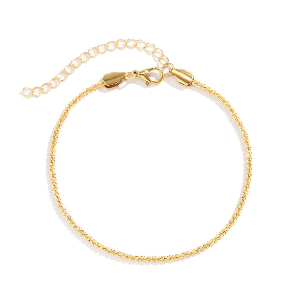 Sparkling Bare Chain Multi-Layer Ankle Chain, Simple Wind Winding Chain Anklet Women