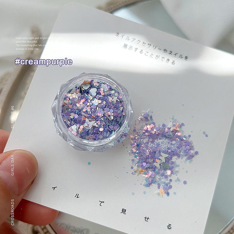 1Box Dopamine Candy Star Nail Sequins Fantasy Macaron Colour Nail Art Decorations Diy Manicure Art Accessories Gift Home Salon