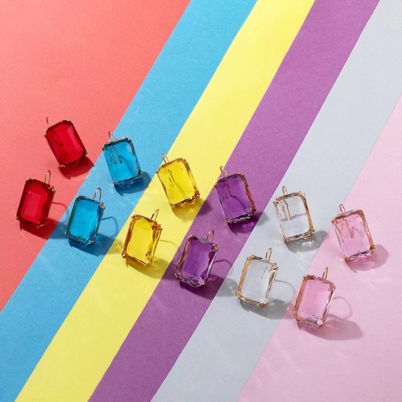 Transparent Resin Pendant Hanging Earring Women Bohemia Geometric Acrylic Dangle Fashion Earrings