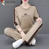 Ensemble Sweatshirt à Col Rond Décontracté et Pantalon pour Femme Woodpecker