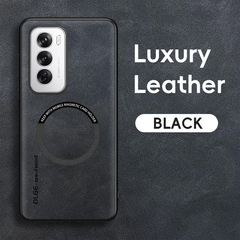 For OPPO Reno 12 12 Pro Fine Hole Sheepskin Magnetic TPU Soft Edge Anti-Drop Anti Fingerprint Phone Case