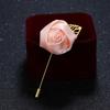 Elegant Rose Corsage Brooch Red Blossom Flower Pin with Long Needle Clasp for Women Men Versatile Lapel Accessory for Jacket Dress Suit