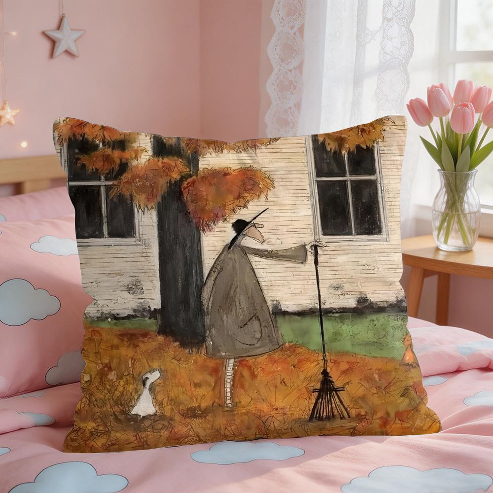 SSam Toft Art Retro Cushion Cover Square Short Plush Pillow Case Living Room Sofa Home Decor Funda X