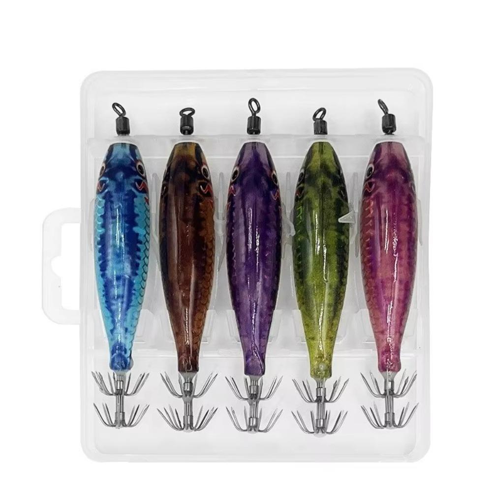 5PCS/BOX 7.8mm Size Glowing Squid Jig 6g Weight Squid Fishing Lure  Night Fishing