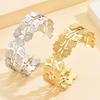Elegant European French Ginkgo Leaf Stainless Steel Bracelet for Women