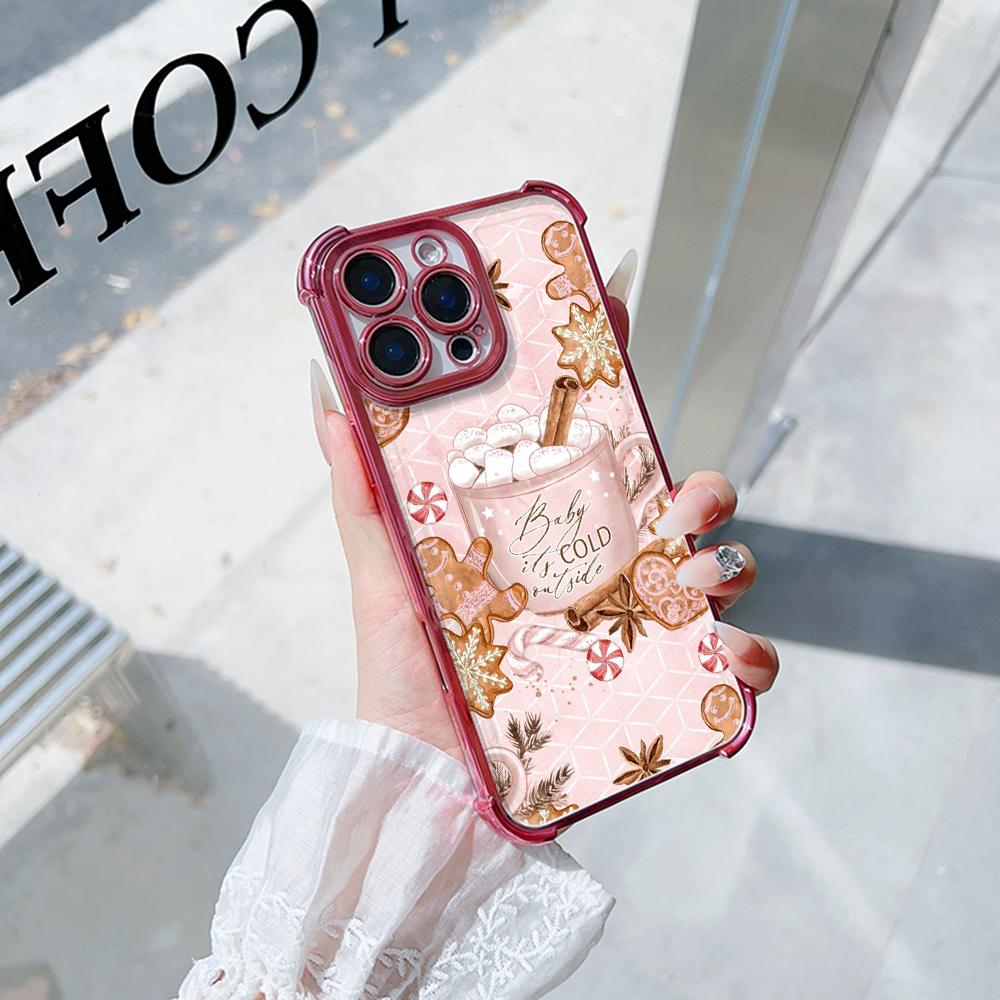 Ae114 Merry Christmas Christmas tree art Electroplated TPU Phone Cases for Samsung A54 A12 A14 S22 S23 S24 Ultra A55 A15 Four Corner Protection Cover
