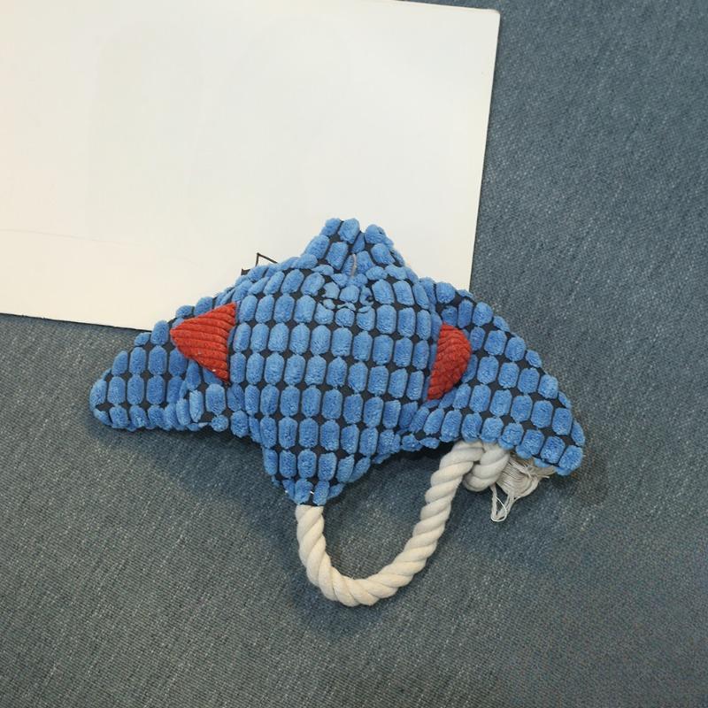 

Игрушки для собак Плюшевая игрушка Манта Скат Голосовые игрушки для укуса собаки Прочные игрушки для прорезывания зубов для собак синий