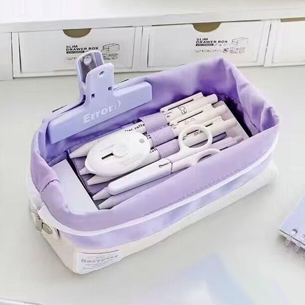 

Складная сумка для ручек однотонная, чехол для канцелярских принадлежностей, прочный пенал, школа, офис 02