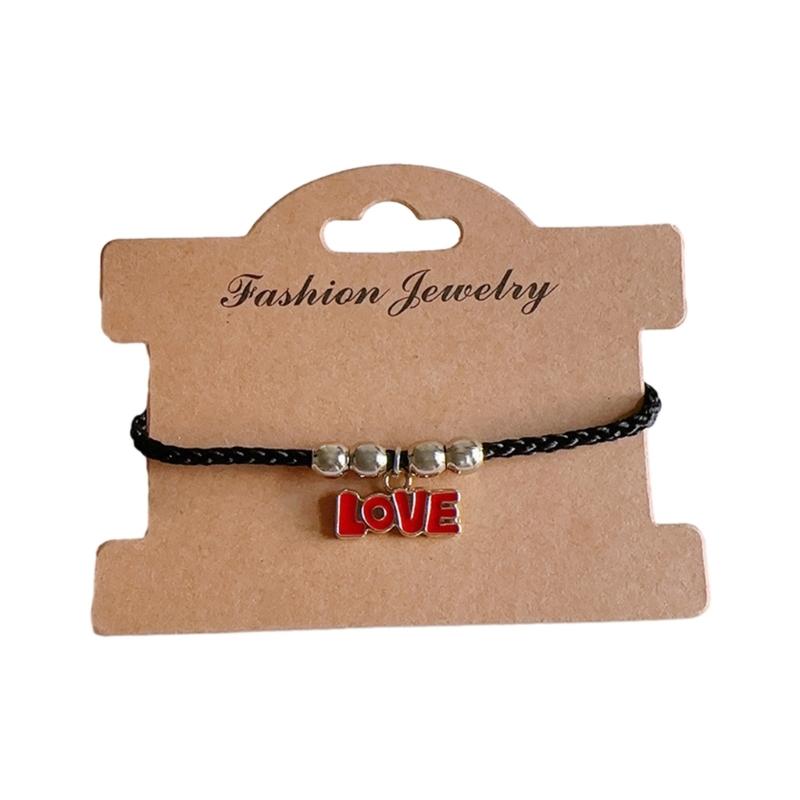 HIV/AIDS Awareness Bracelets Red Ribbon Wristband Adjustable Braided Rope Bracelets Fashion Accessory Statement Jewelry