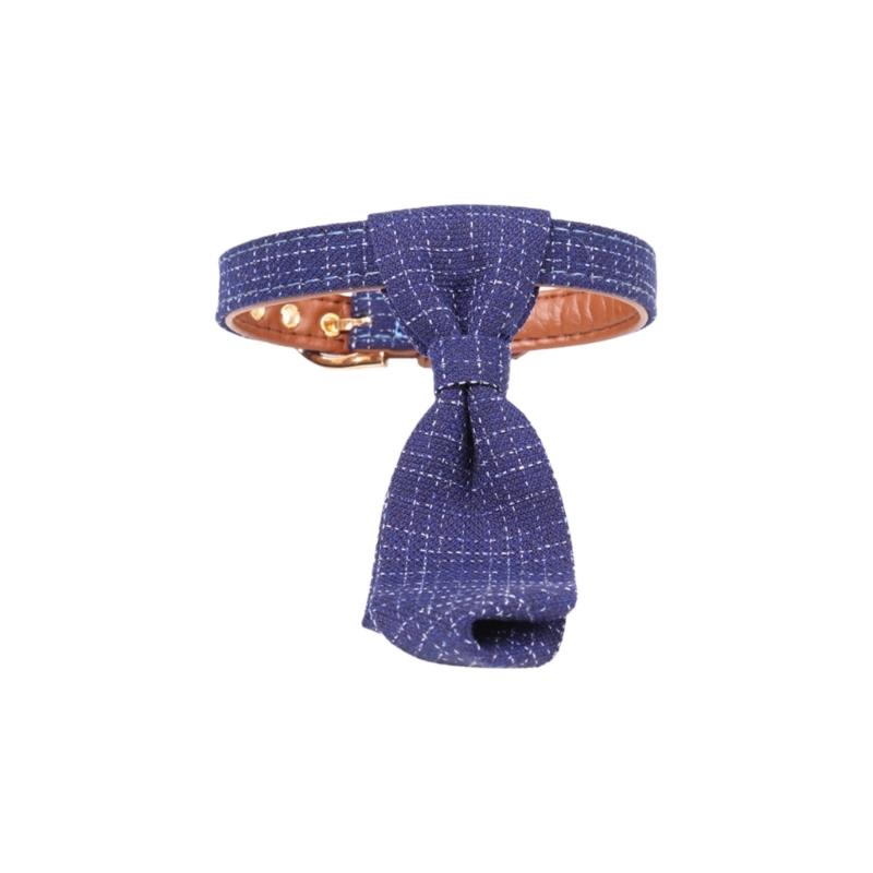 

Stylish Plaids Cats Dog Collar Suit Charm Durable Polyester Soft Wear for Training Wear