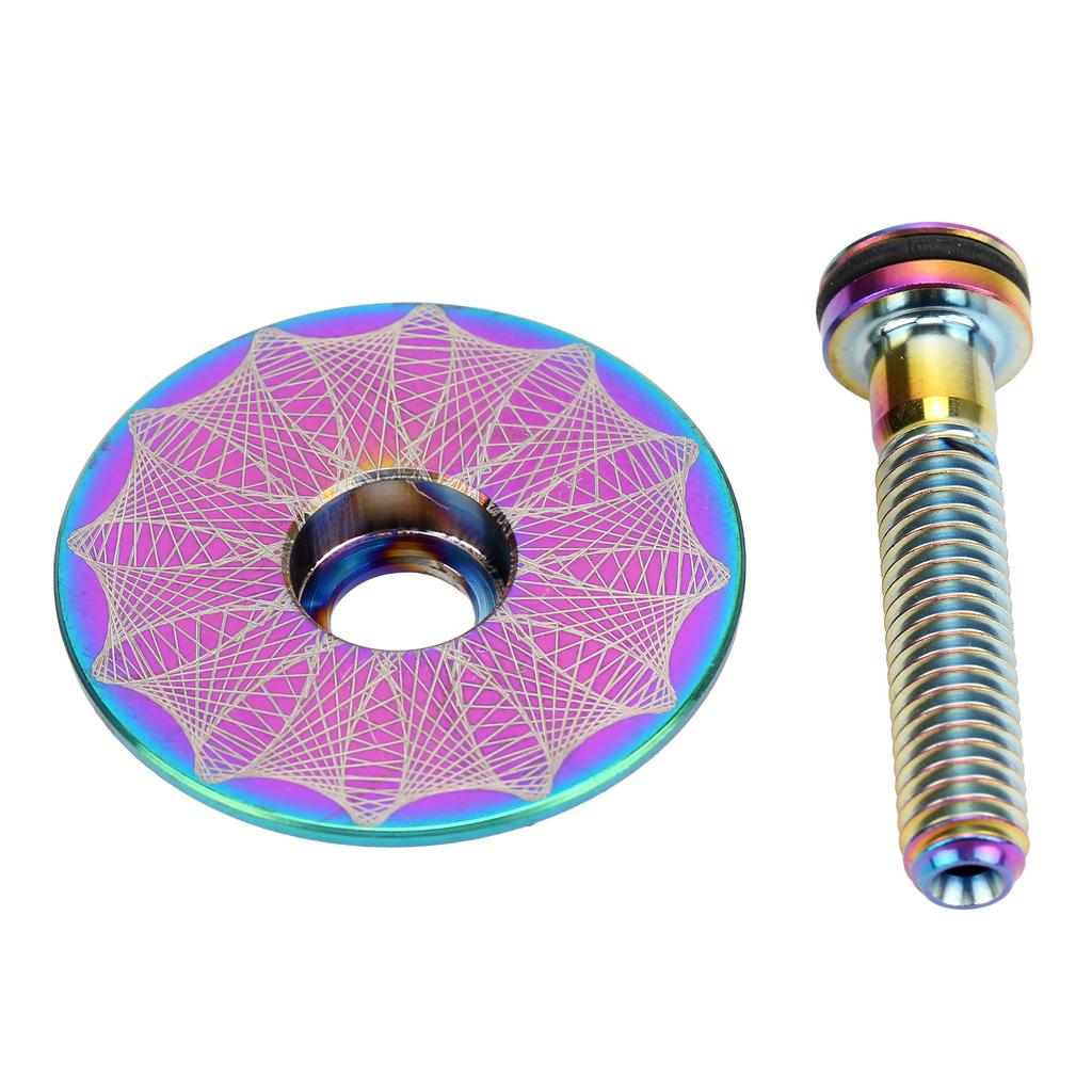 RISK Fahrrad Steuersatz Oberteil Fahrrad Steuersatz Oberkappe 28,6 mm Gabelschaft Vorbau Oberkappen mit Schraube für Rennrad Mountainbike