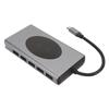 USB C Laptop Docking Station 14 in 1 Type C Hub Multiport Adapter 5 USB SD TF RJ45 PD AUDIO3.5 Dongle Grey