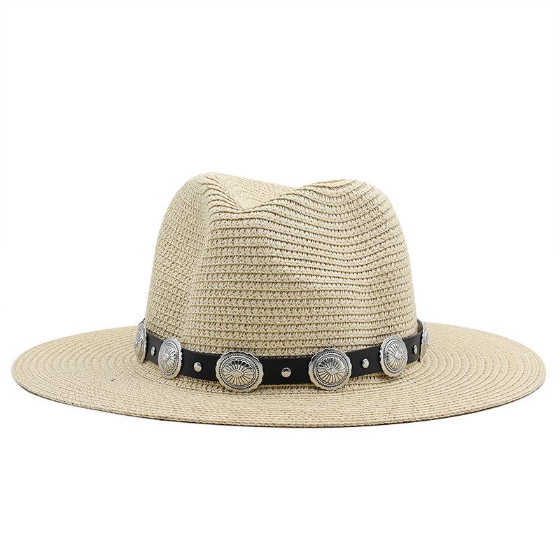 Spring and summer travel travel visor beach hat British style women's outdoor jazz hat sun protection straw hat