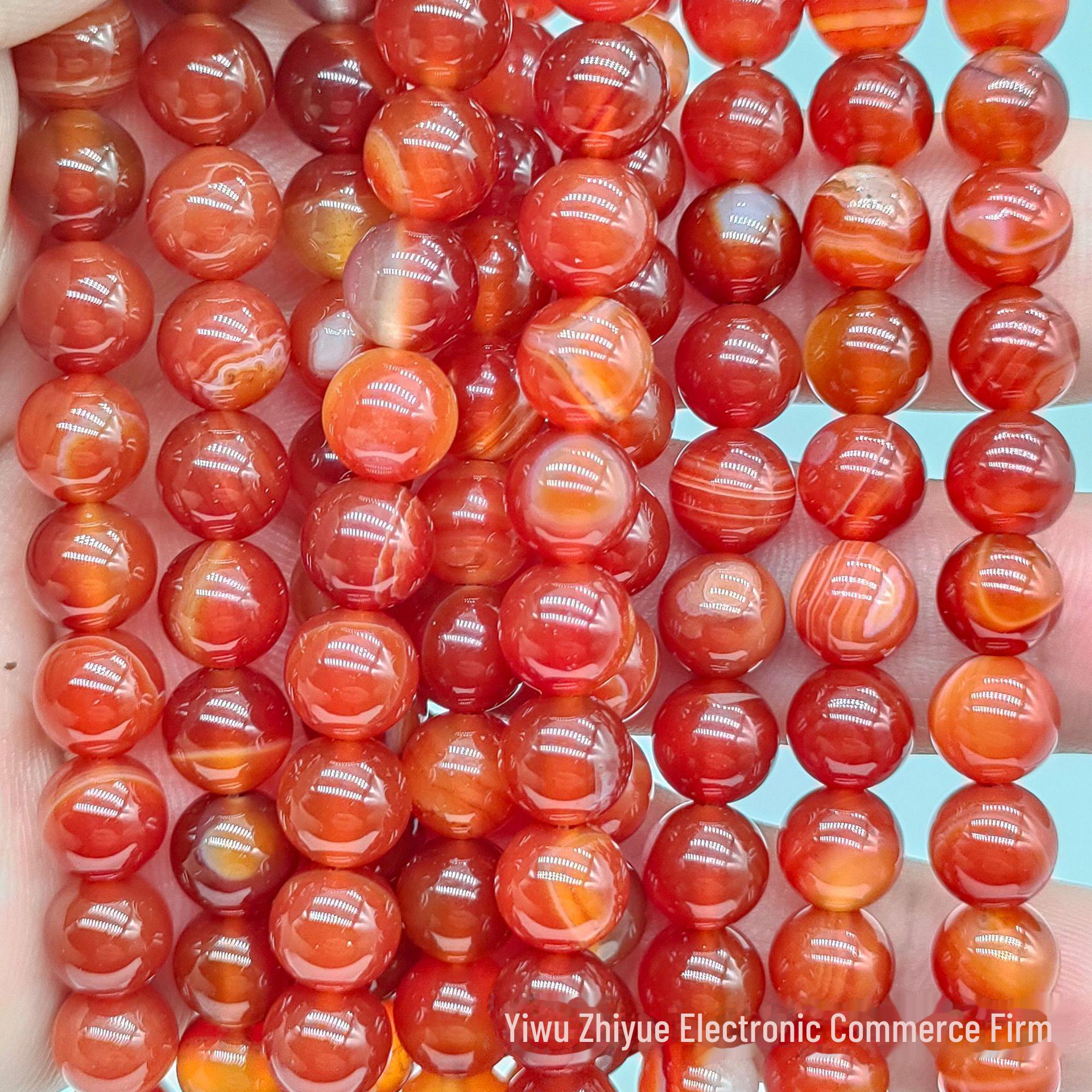 

Zhiyue Jewelry красные полосатые круглые бусины агата для аксессуаров своими руками Red Line Agate. 12mm (about 32 pieces) красный