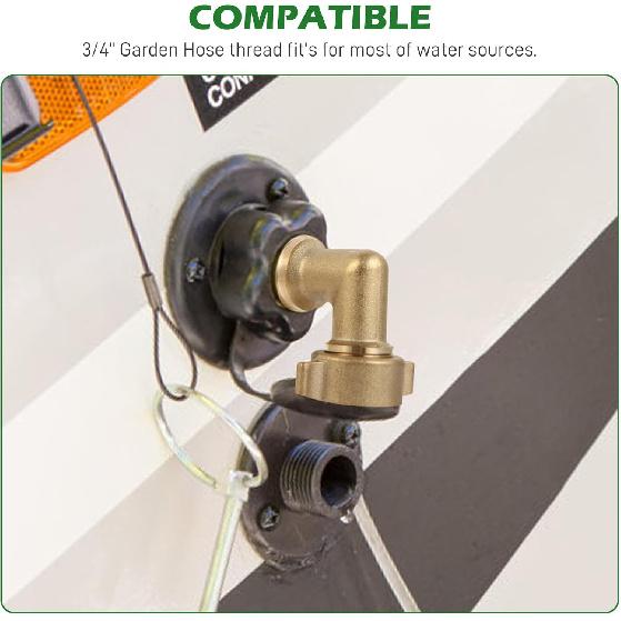 90 Degree Water Hose Elbow For RV With Easy Grip Connector RV Drinking Water Hose Adapter For RV City Water Inlet Connection City Water Hookup For