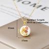 Round Photo Box Enamel Flower Gold-Plated Pendant Necklace Fashion for Women's Girls' Party Wedding Luxury Jewelry Gift