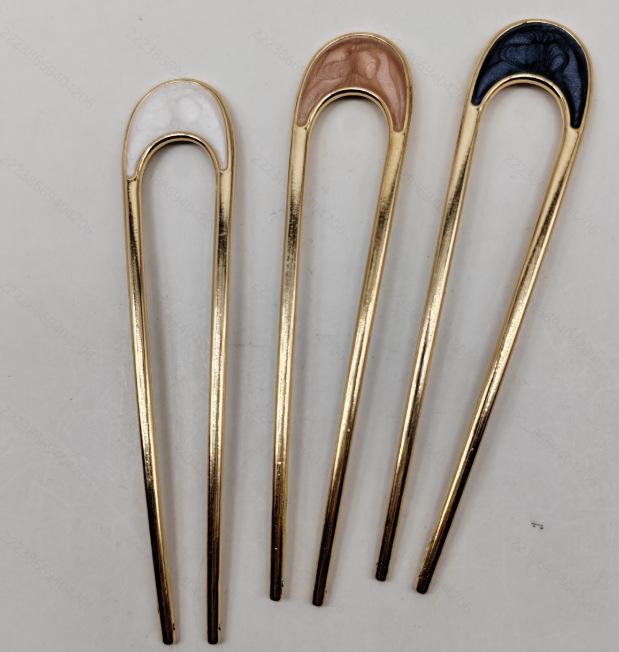 Элегантная металлическая вилка для волос U-образной формы с дизайном в виде ракушки