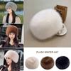 Round Top Fox Fur Hat Thickened Fur Warm Bucket Hat Flat Top Plush Winter Hat  Winter Season