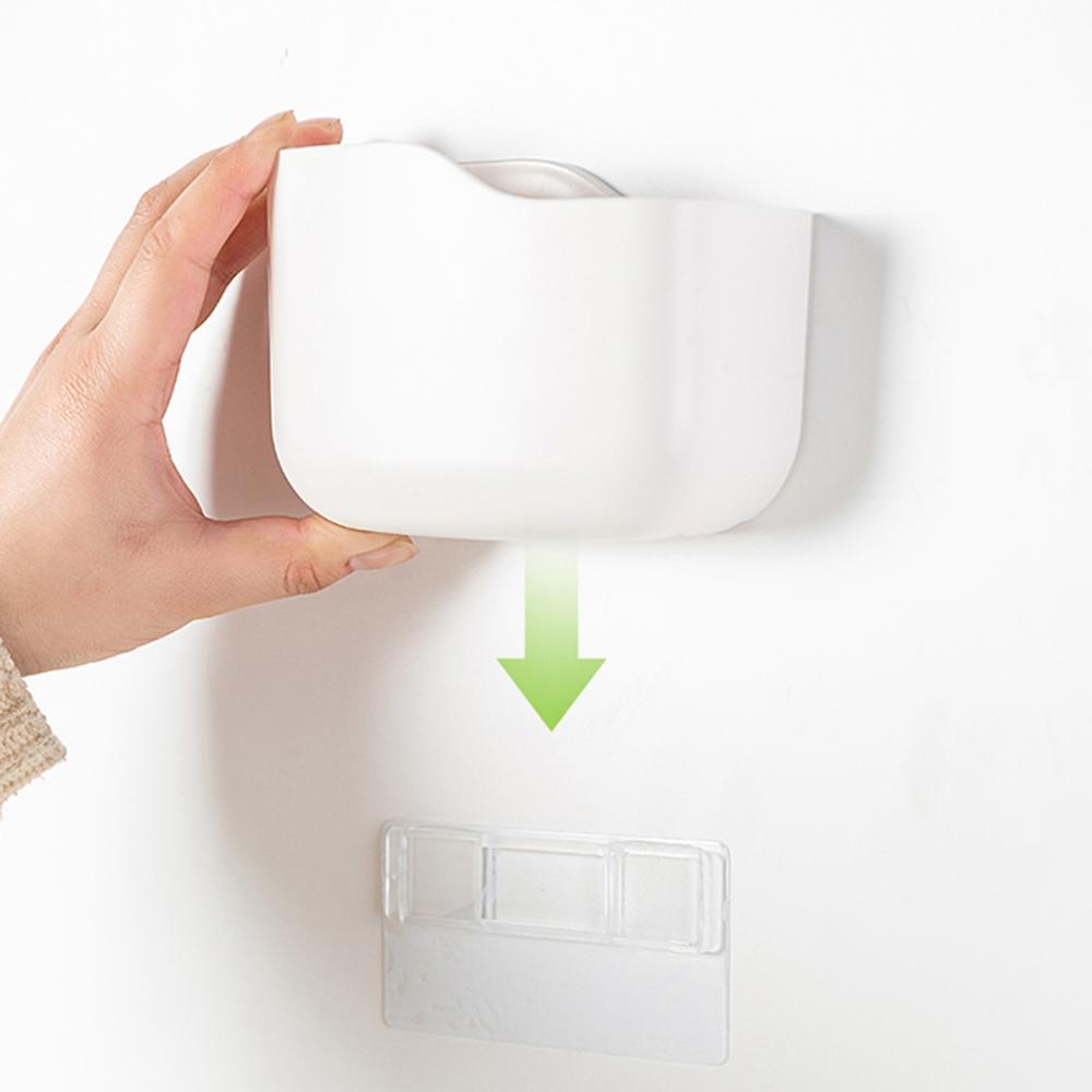 Self Adhesive with Partitions Storage Box Remote Control Holder Phone Charging Stand Organizer