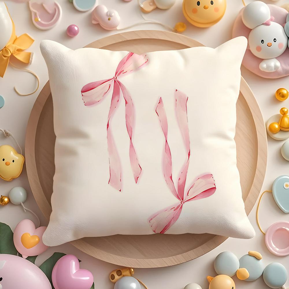 Bows Cherry Balloon Puppy Butterfly Cushion Cover Plush Fabric Soft Double-Sided Printed Sofa Warm Winter Home Gift Pillow Cover