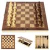 3-in-1 Foldable Solid Wood Chess Set with Exquisite Craftsmanship
