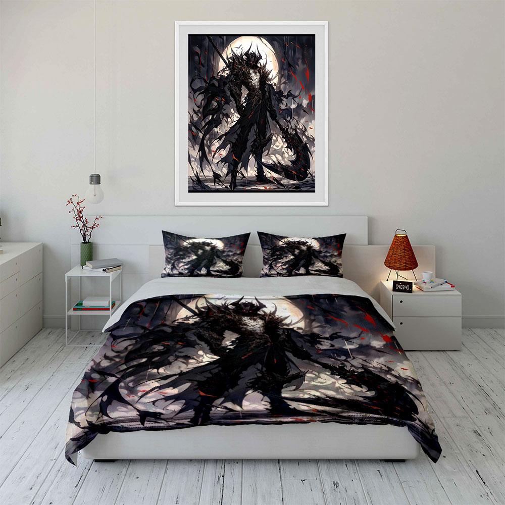 Set di Biancheria da Letto con Copripiumino e Federe, Morbido e Confortevole, Decorazione Dark Knight, Inclusi 1*Copripiumino & 2*Federe, Regalo