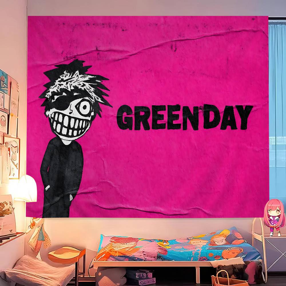 Green Day Muzyka Zespół Rockowy Wykres Gobelin Dekoracja Domu Hippie Bohemian Dekoracja Wróżbiarstwo Wiszący na Ścianę Wystrój Domu