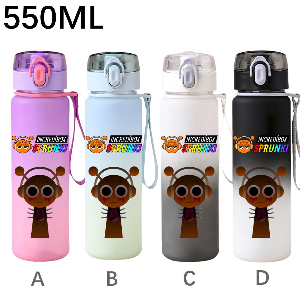 550ml Hra Sprunki Gradientní Sportovní Láhev na Vodu Kreslená Nepropustná Přenosné Lahve na Pití Venku Sport Fitness Pohárek na Vodu