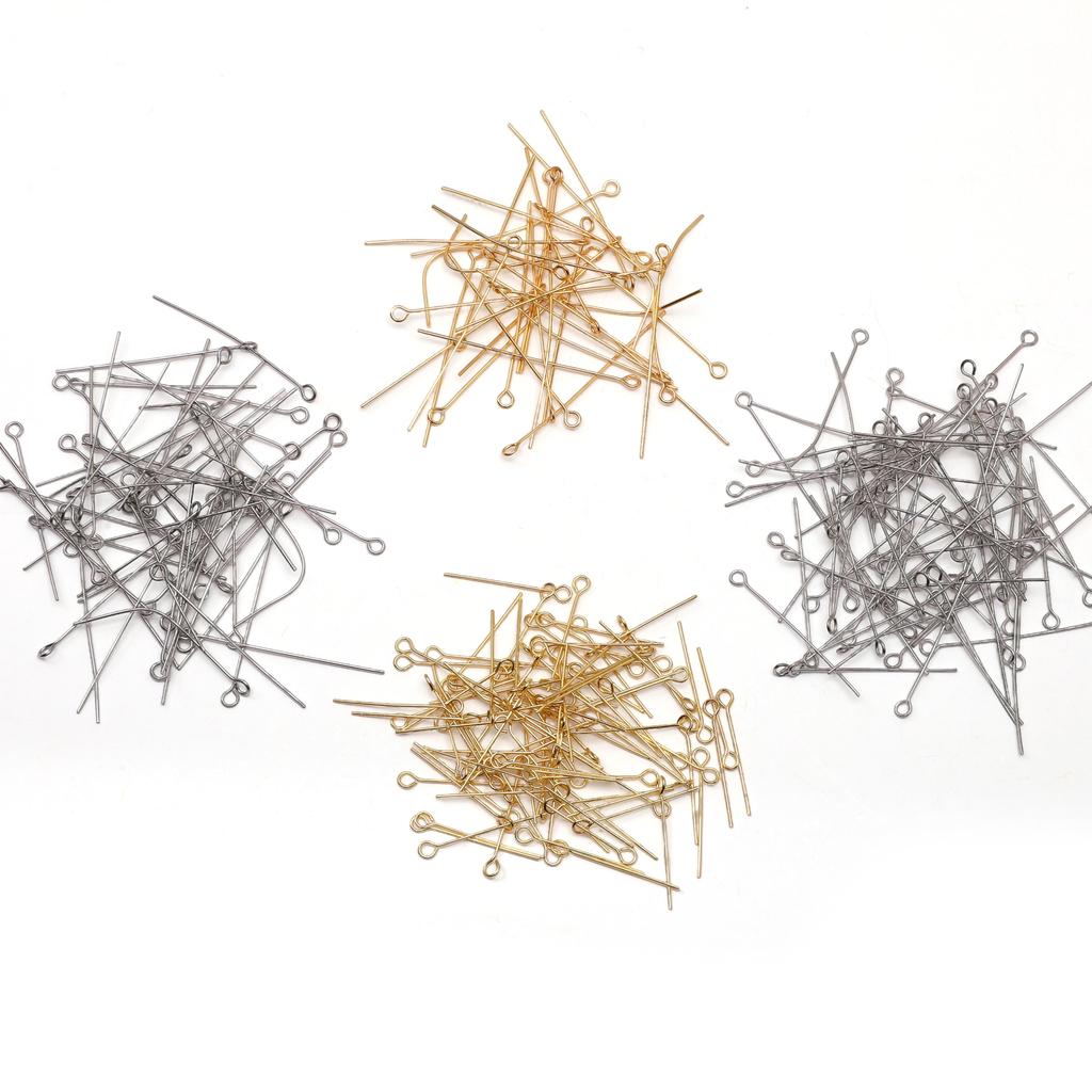 50/100Pcs Stainless Steel 9-Shape Needle Charm Accessories For DIY Necklace Bracelet Jewelry Making