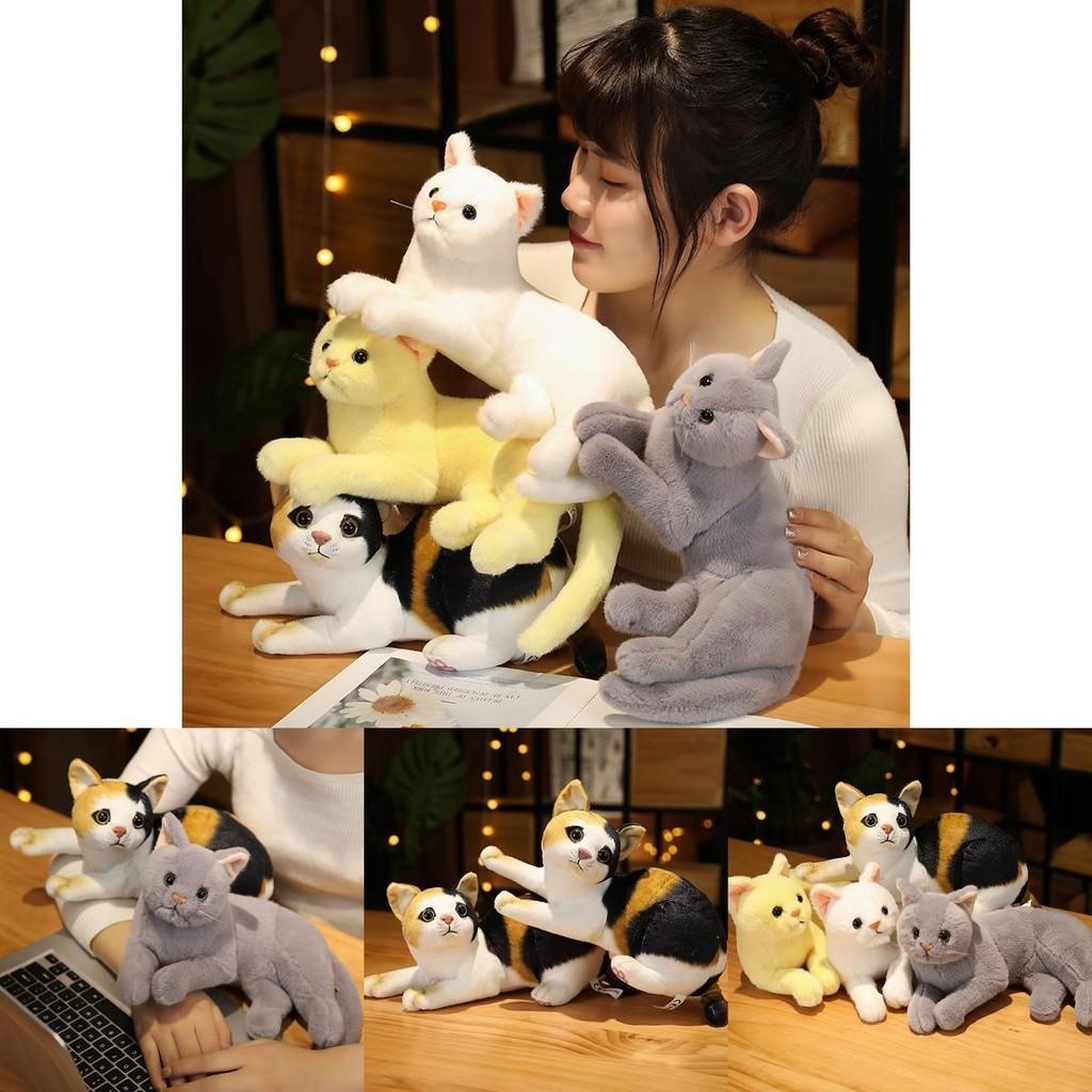 31cm Realistic Plush Cat Doll Soft Stuffed Kitten Toy In Pure Grey White Yellow And More For Kids' Pet Collection
