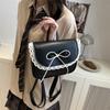 Kawali Lace Bow Backpack Mini Shouder Bag Fashion PU Leather Bag  Gift