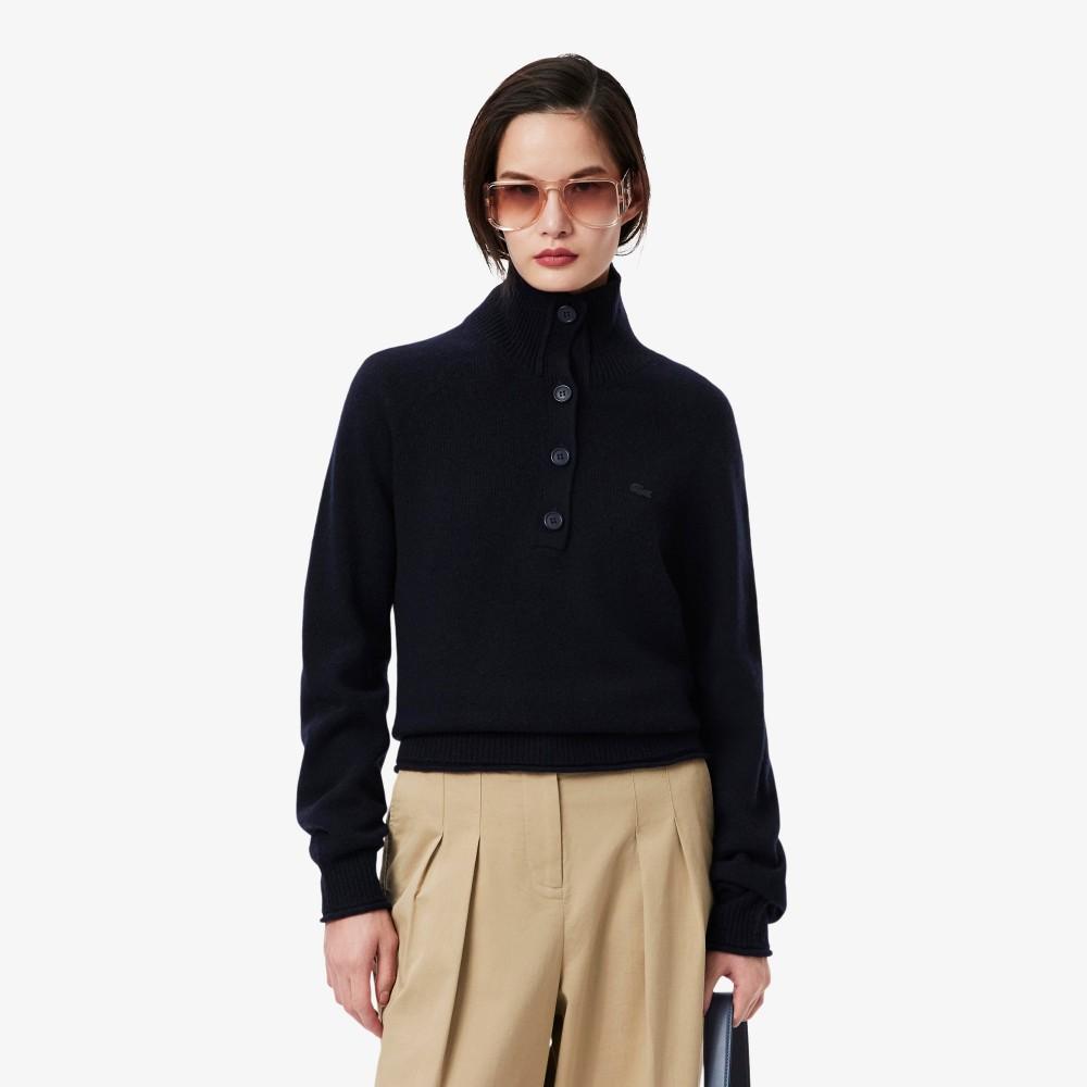 [Lacoste] Women s Carded Wool Half-Button Sweater AF4010-55N166 34