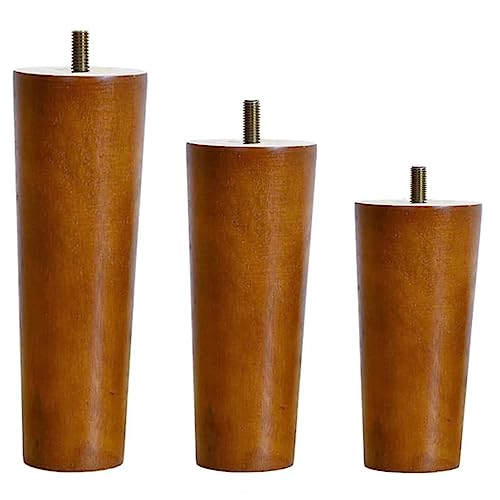 

Set of 4 Sofa Legs, Wooden Table Legs with M8/M10 Standard Threads, DIY Furniture Legs - Fits Heights 5-70cm, Solid Wood Replacement Table Legs, Conic