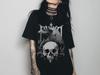 Unisex Rabenschädel Gothic Grafik T-Shirt, Dark Academia Hexen Oberteil, Y2K Pastell Goth Grunge Shirt, Emo Alternative Kleidung, Goth Geschenk