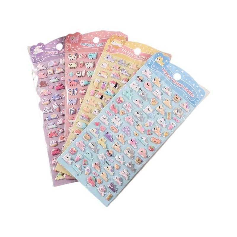 Animal Sticker Decorative Foam Sticker for Art Craft Scrapbooking Journals Phone Case Water Bottle Children Rewarding