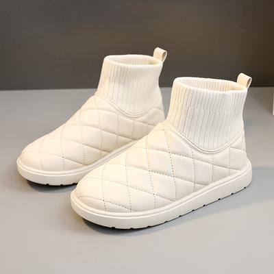 New Solid Color Snow Boots 2024 Winter Height Increasing Versatile Casual Fashion Cotton Shoes Women's Velvet Shoes