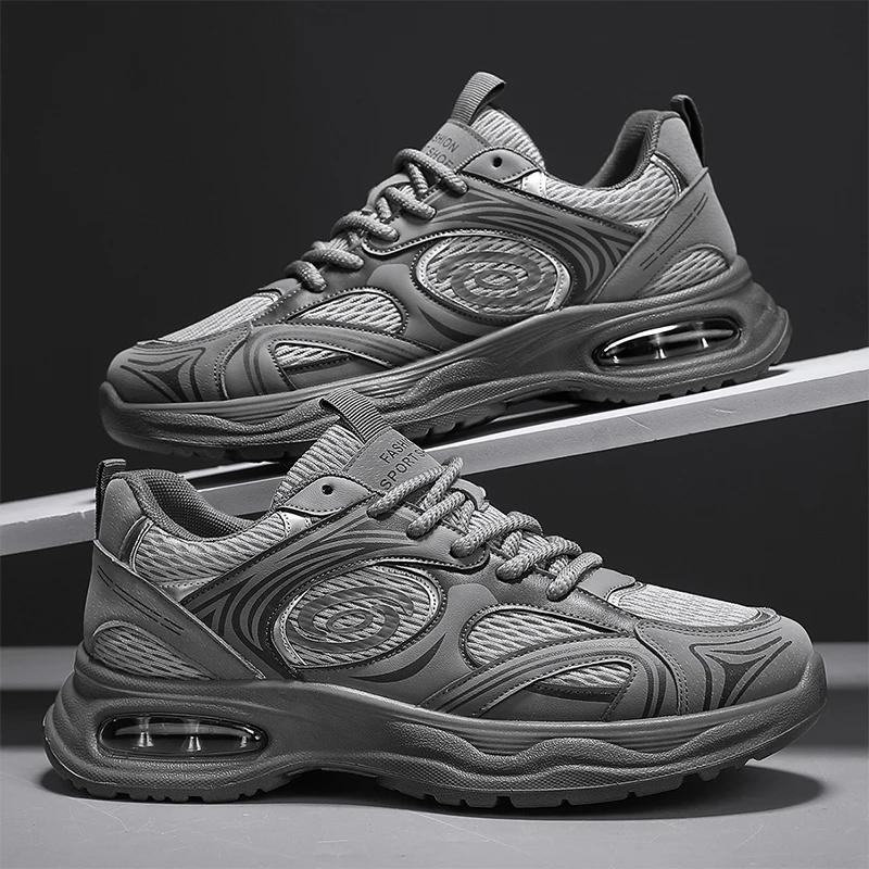 Nové prodyšné sportovní boty ze síťoviny Prodyšné pánské boty Měkká podrážka Tlumení nárazů Ležérní běžecké boty pro muže