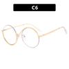 Eyeglasses Frame Half Geometric Design Trendy Round Shape Blue Blocking Light