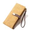 Women Wallet Fashion Long Design Retro PU Leather Credit Card Holder Frosted Print Buckle Zip Purse Female Handbag Wallets