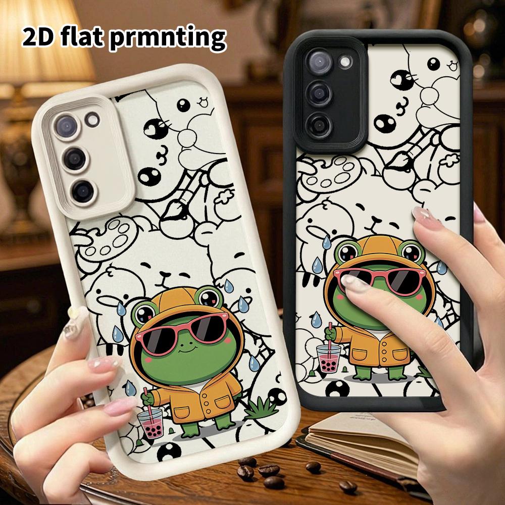 Phone Case: 2D Flat, Suitable for Samsung Galaxy A34 A35 M05 M06 S20 S22 S21 FE Plus 5G Protective Case, Green Little Frog, Perfect Christmas and Hall