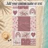 Hearts Theme Soft Beach Towel Personalized Custom Name Text Towel Portable for Beach Pool Travel